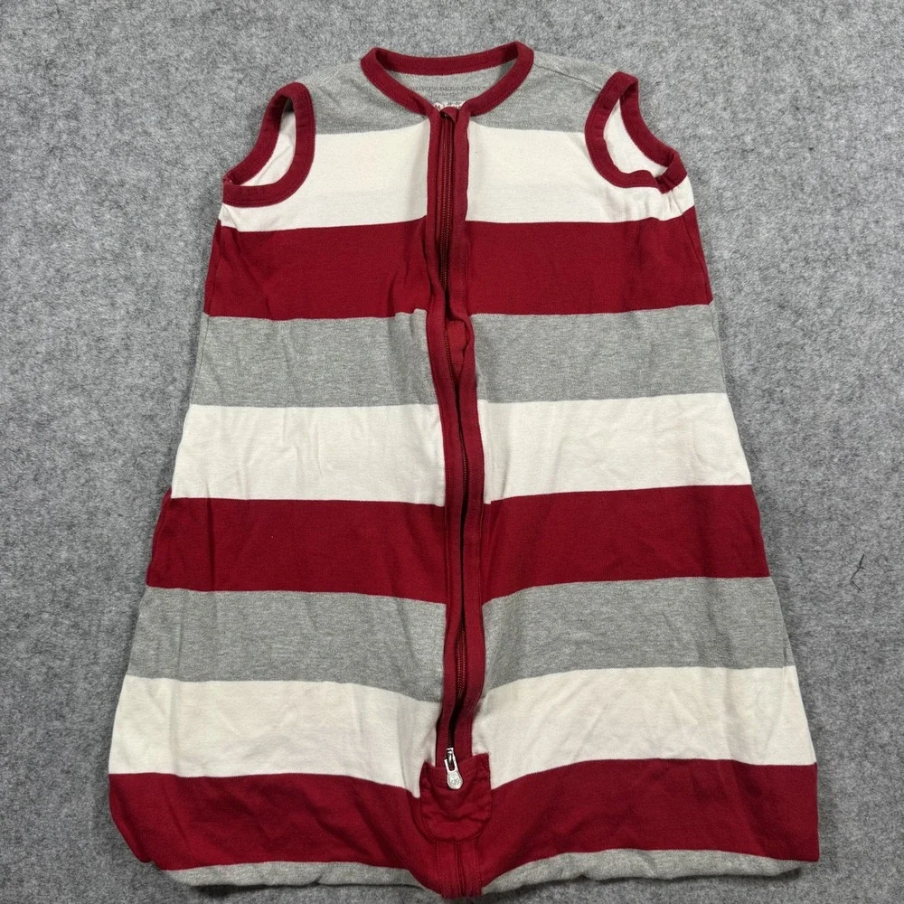 Burts Bees Baby Beekeeper Sleep Sack Medium Red Grey Striped Organic Cotton